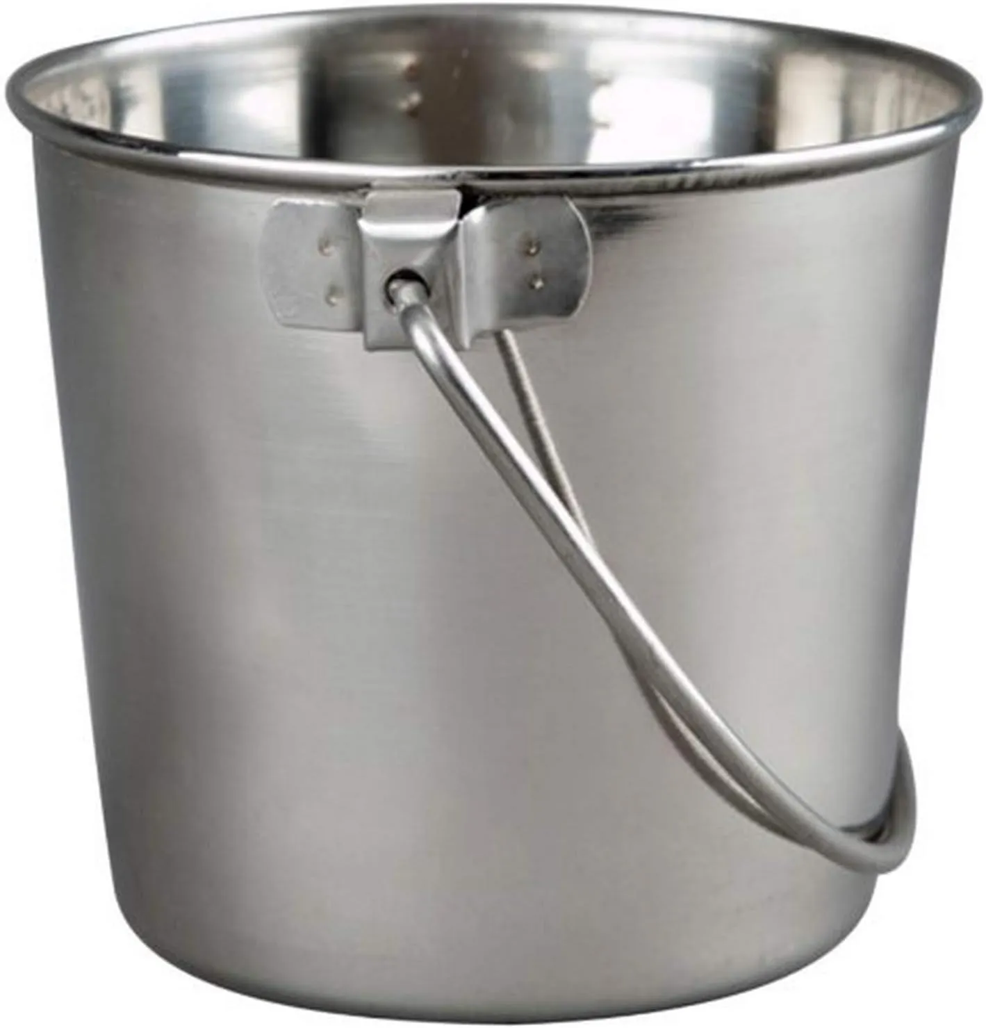 1 Quart Heavy Duty Stainless Steel Round Bucket | Durable Food & Water Pail for Dogs, Cats, Kennels, Cages and Critter Crates | Multi-Purpose Bucket