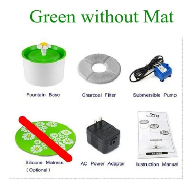 1.6L 3 Colors Automatic Cat Water Fountain For Pets