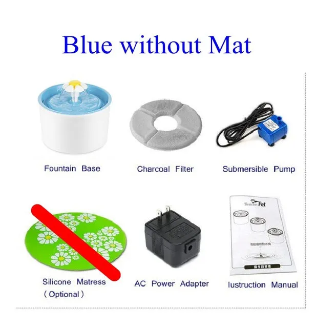 1.6L 3 Colors Automatic Cat Water Fountain For Pets