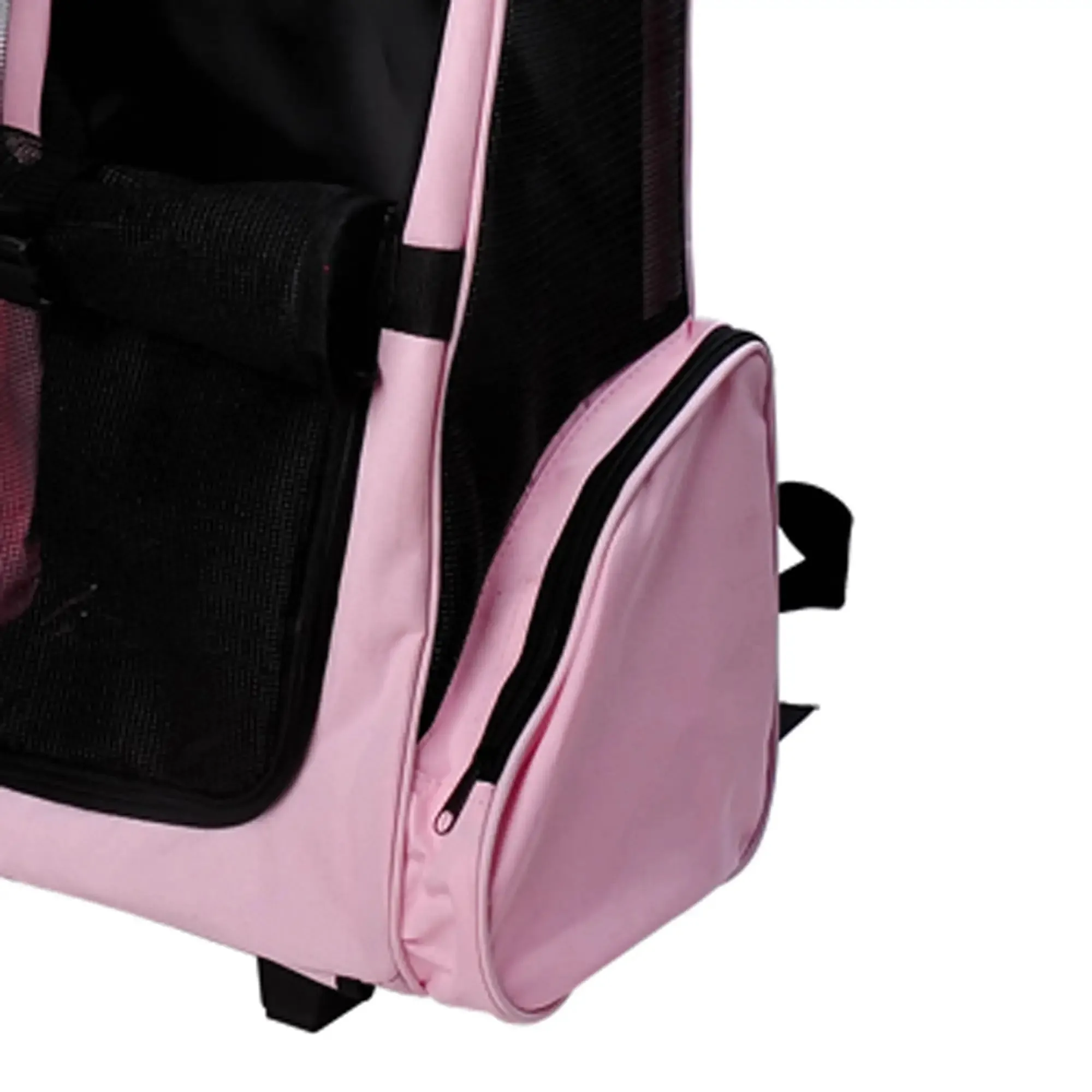 2 in 1 Dog and Cat Carrier Backpack with Side Pockets, Telescopic Handle and Wheels, 42x25x55cm, Pink