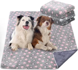 2 Pack Dog Blanket for Large Dogs Soft Fluffy Pet Christmas Blanket Washable Whelping Pee Pads Reusable Puppy Blankets for Couch Pet Gifts (Square, 65 x 48 Inches)