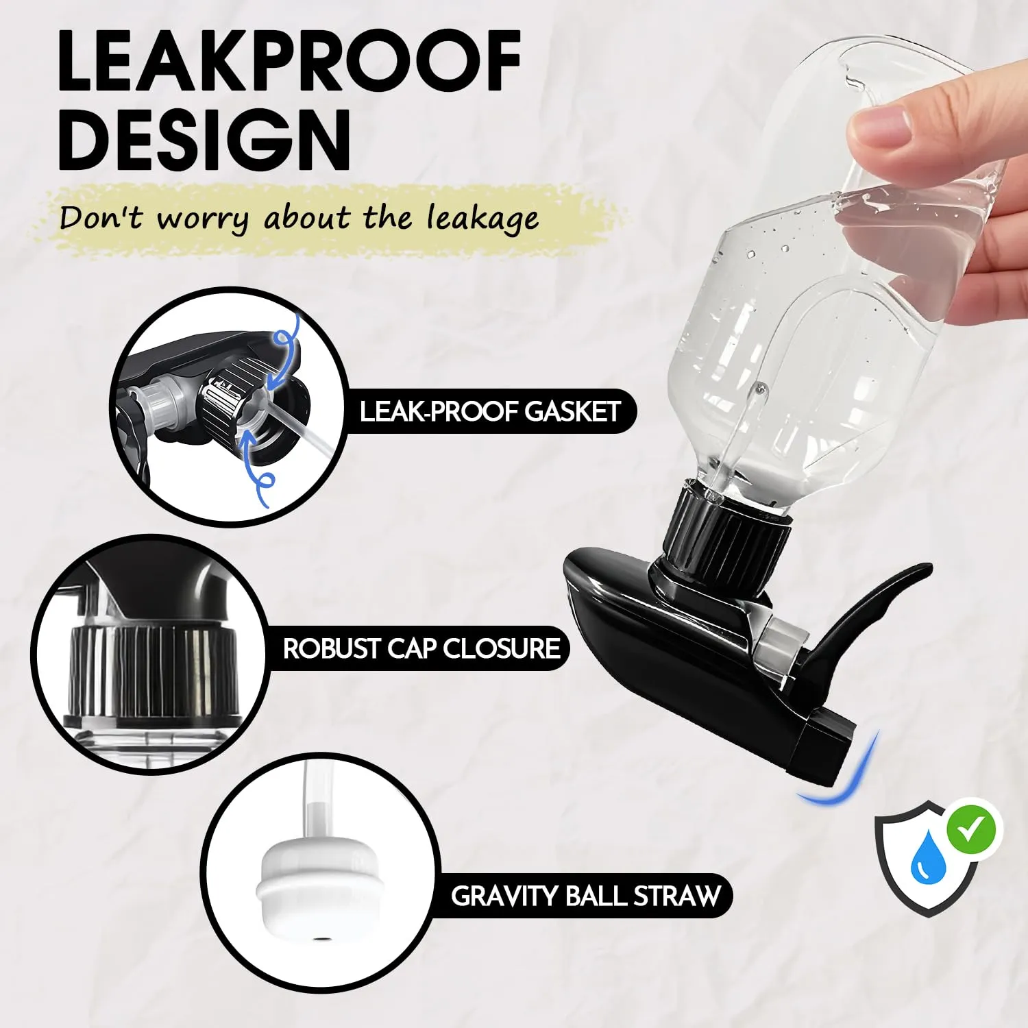 2 Packs Plastic Spray Bottles 360 Water Spray Bottle for Cleaning - 10 oz/300 ml Upside Down Spray Bottle Small Squirt Bottle with Adjustable Nozzle for Hair, Cooking, Plant, Pet (Clear   Brown)