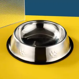 2 Stainless Steel Dog Bowls, Dog Feeding Bowls, Dog Plate Bowls with Rubber Base, Medium and Large Pet Feeder Bowls and Water Bowls (L - 32 oz)