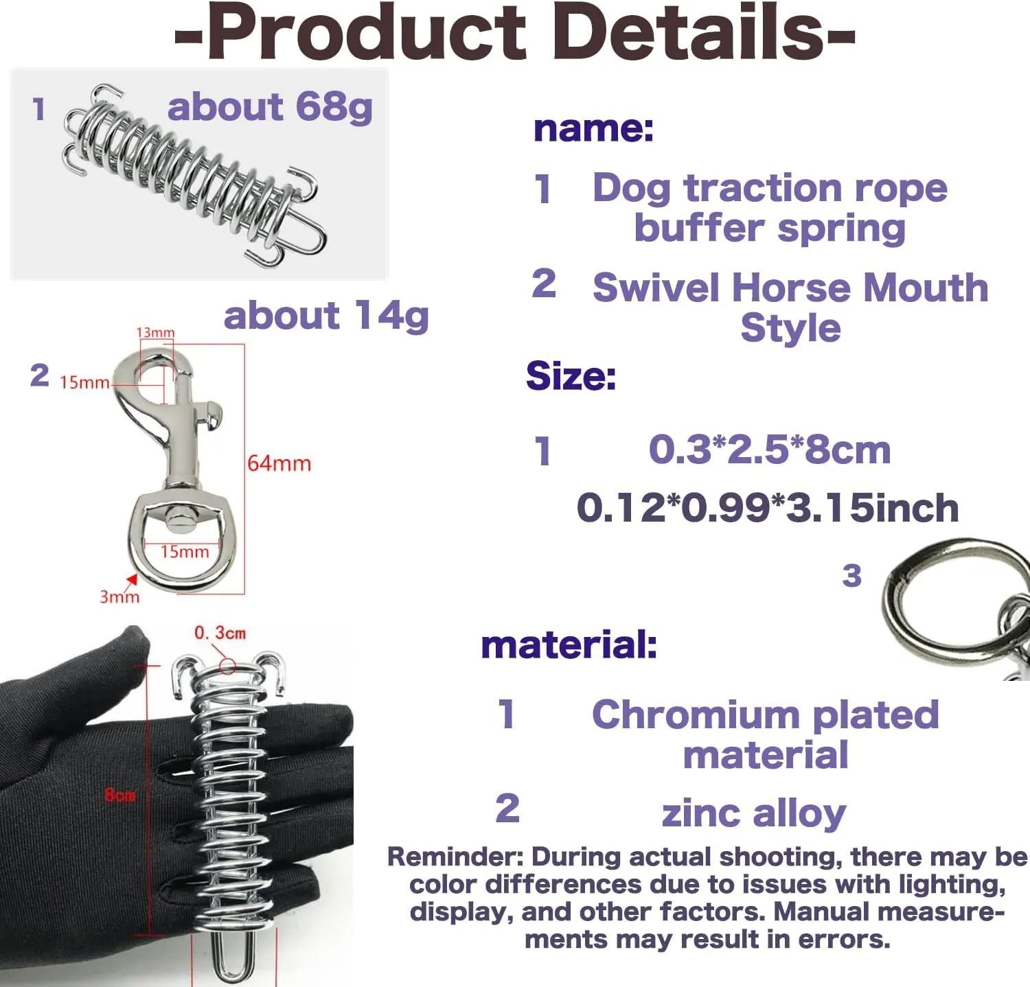 5FT Dog Leash with Bungee Extension, Dog Shock Absorbing Spring Leash for Medium Large Dogs, Dog Leash with Chew-Proof Extension for Training Bicycle Running (Black, 5FT)