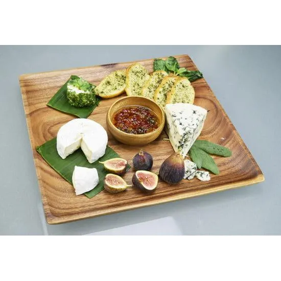 Acacia Wood 12" Square Tray/Plate