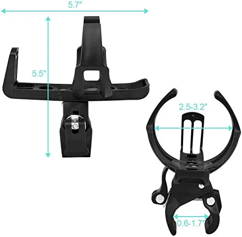 Adjustable Universal Bicycle Water Bottle Cage- Bike Water Bottle Holder No Screws - Mountain Bicycle Drink Holder - 360 Degree Spin Bike Water Bottle Holder- Water Bottle Cage Clamp for Kids Bike