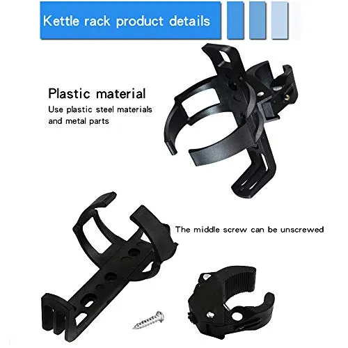Adjustable Universal Bicycle Water Bottle Cage- Bike Water Bottle Holder No Screws - Mountain Bicycle Drink Holder - 360 Degree Spin Bike Water Bottle Holder- Water Bottle Cage Clamp for Kids Bike