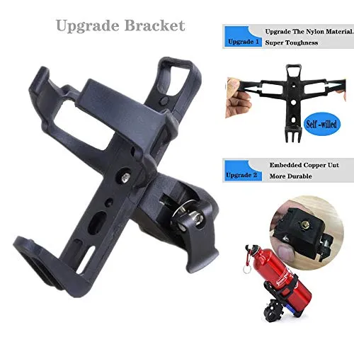 Adjustable Universal Bicycle Water Bottle Cage- Bike Water Bottle Holder No Screws - Mountain Bicycle Drink Holder - 360 Degree Spin Bike Water Bottle Holder- Water Bottle Cage Clamp for Kids Bike