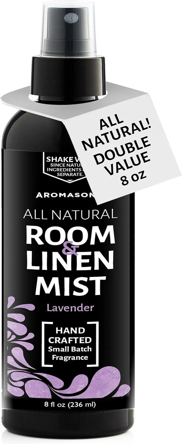 Aromasong All-Natural Lavender Room & Linen Spray 8 Oz for Sheets, Pillow, Fabric, Bed, Sleeping with a Refreshing Scent.