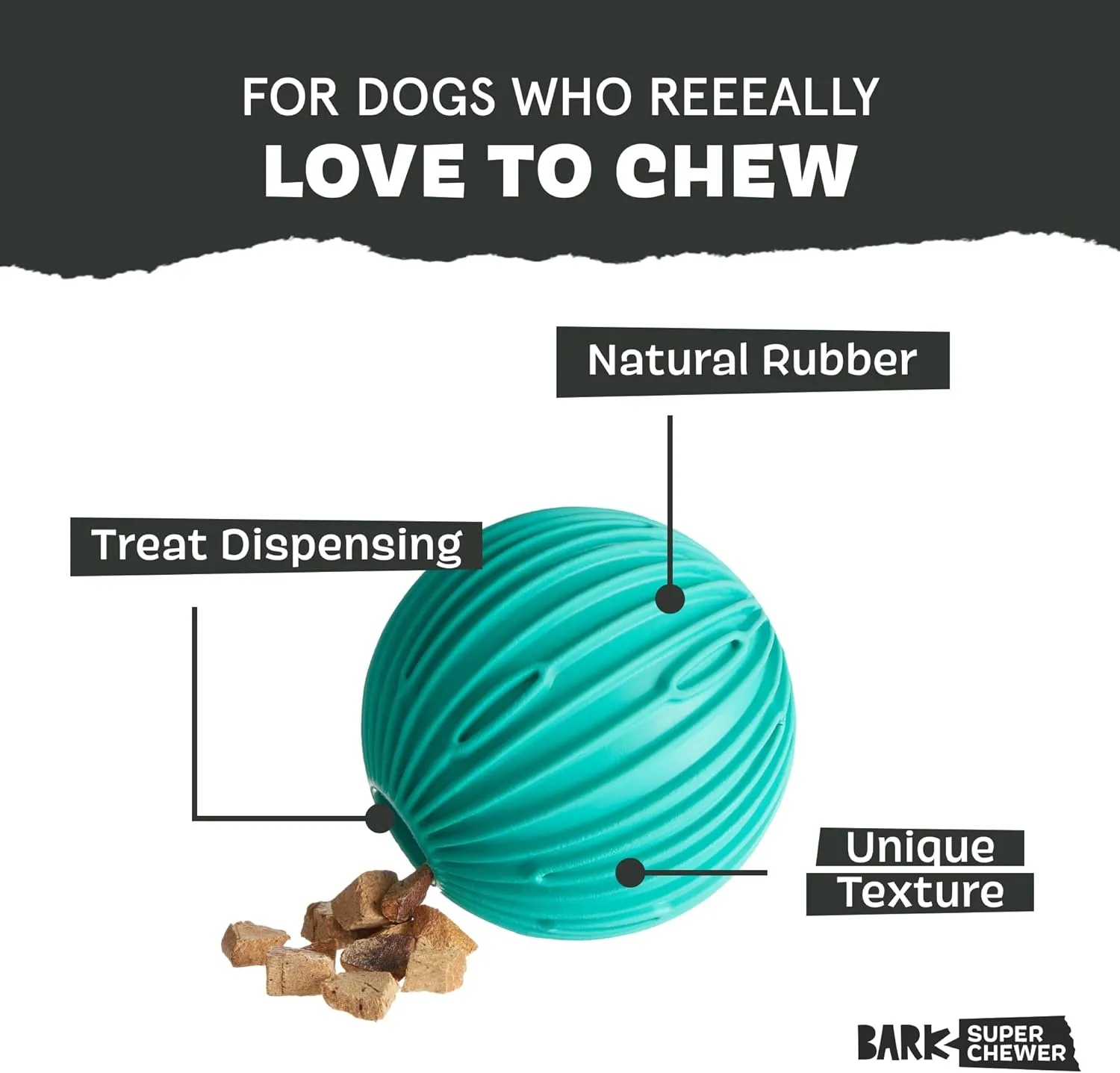 Barkbox Sea Foam Reef Ball Treat Dispensing Toy for Large Dogs, Perfect for Fun-Filled Stimulation and Interactive Playtime