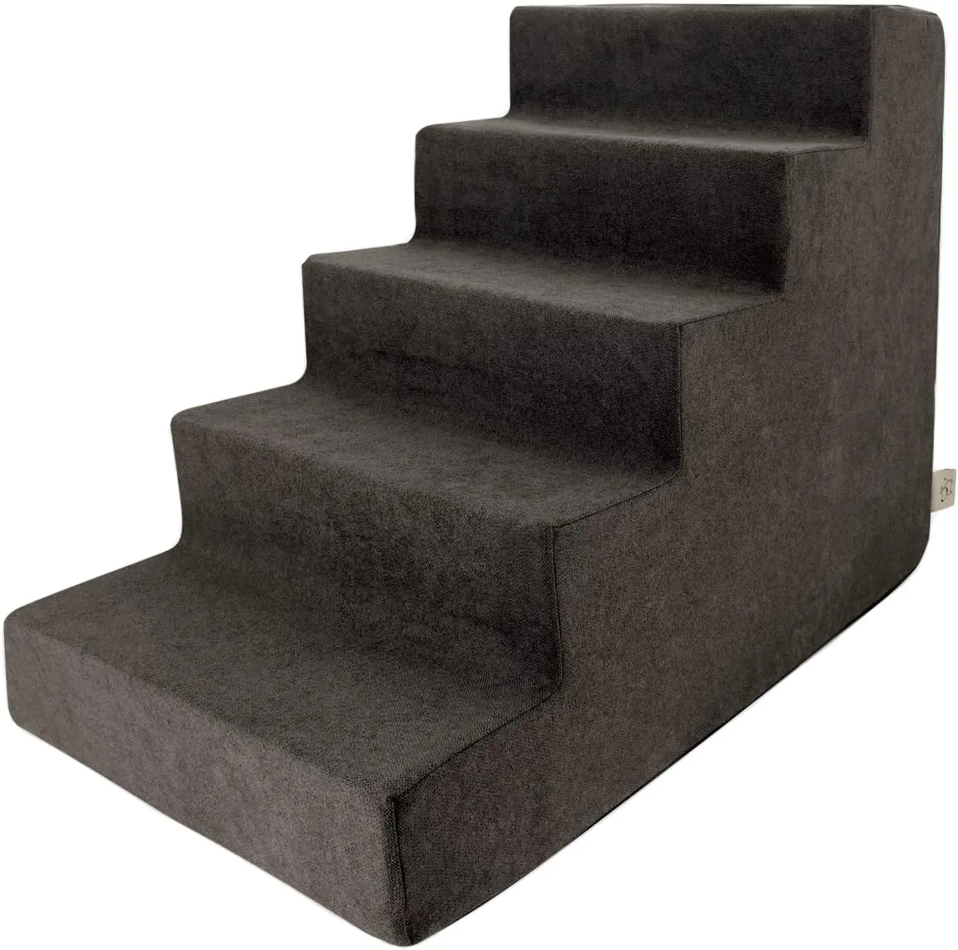 Best Pet Supplies Dog Stairs for Small Dogs & Cats, Foam Pet Steps Portable Ramp for Couch Sofa and High Bed Non-Slip Balanced Indoor Step Support, Paw Safe No Assembly - Dark Brown, 5-Step