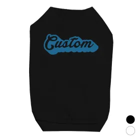 Blue Pop Up Text Colorful Personalized Pet Shirt for Small Dogs