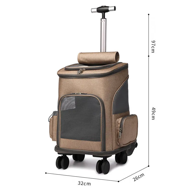 Cat Carrier Travel Rolling Backpack