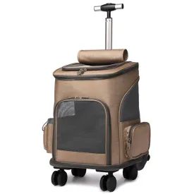 Cat Carrier Travel Rolling Backpack