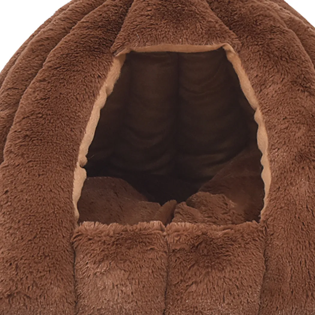 Cat Castle Igloo Round Nest Cave Brown