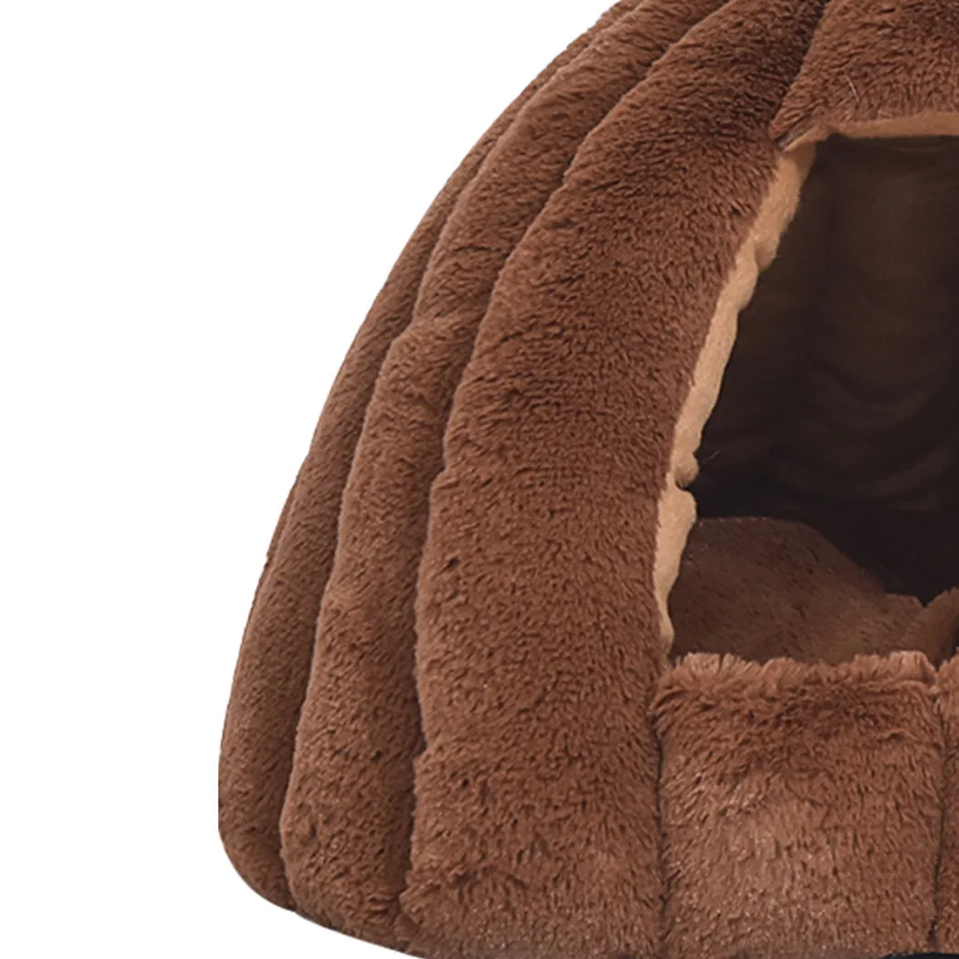 Cat Castle Igloo Round Nest Cave Brown