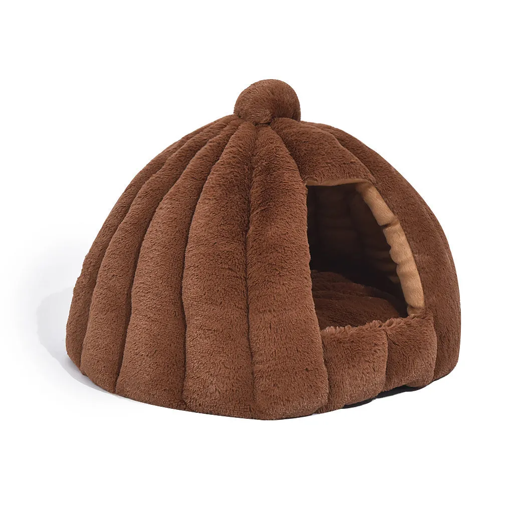 Cat Castle Igloo Round Nest Cave Brown