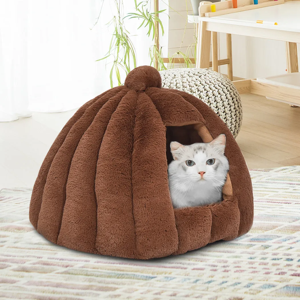 Cat Castle Igloo Round Nest Cave Brown