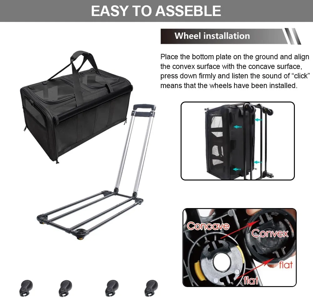 Cat Rolling Carrier For 2 Cats