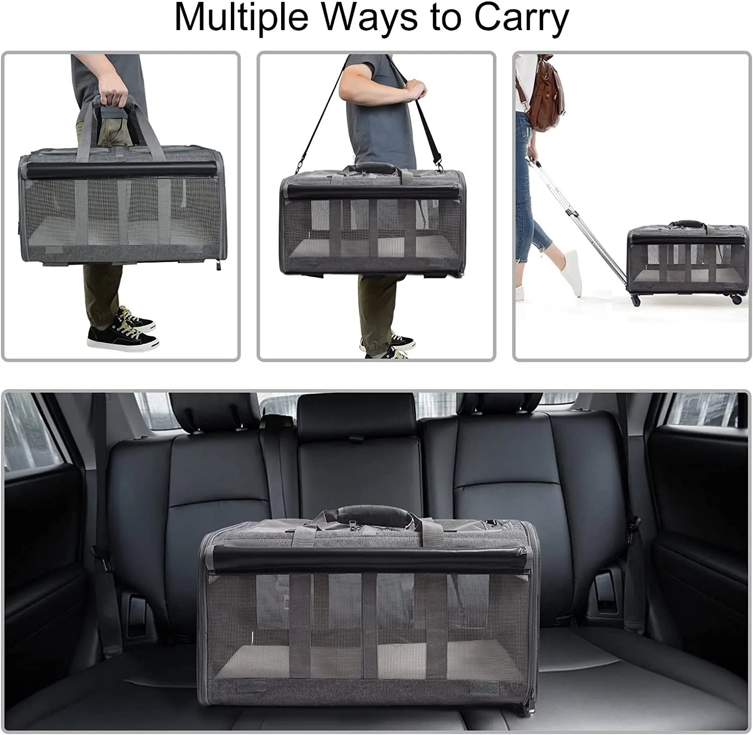 Cat Rolling Carrier For 2 Cats