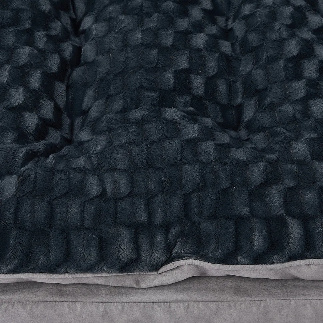 Dog Calming Bed Warm Soft Plush Comfy Sleeping Memory Foam Mattress - Dark Grey L