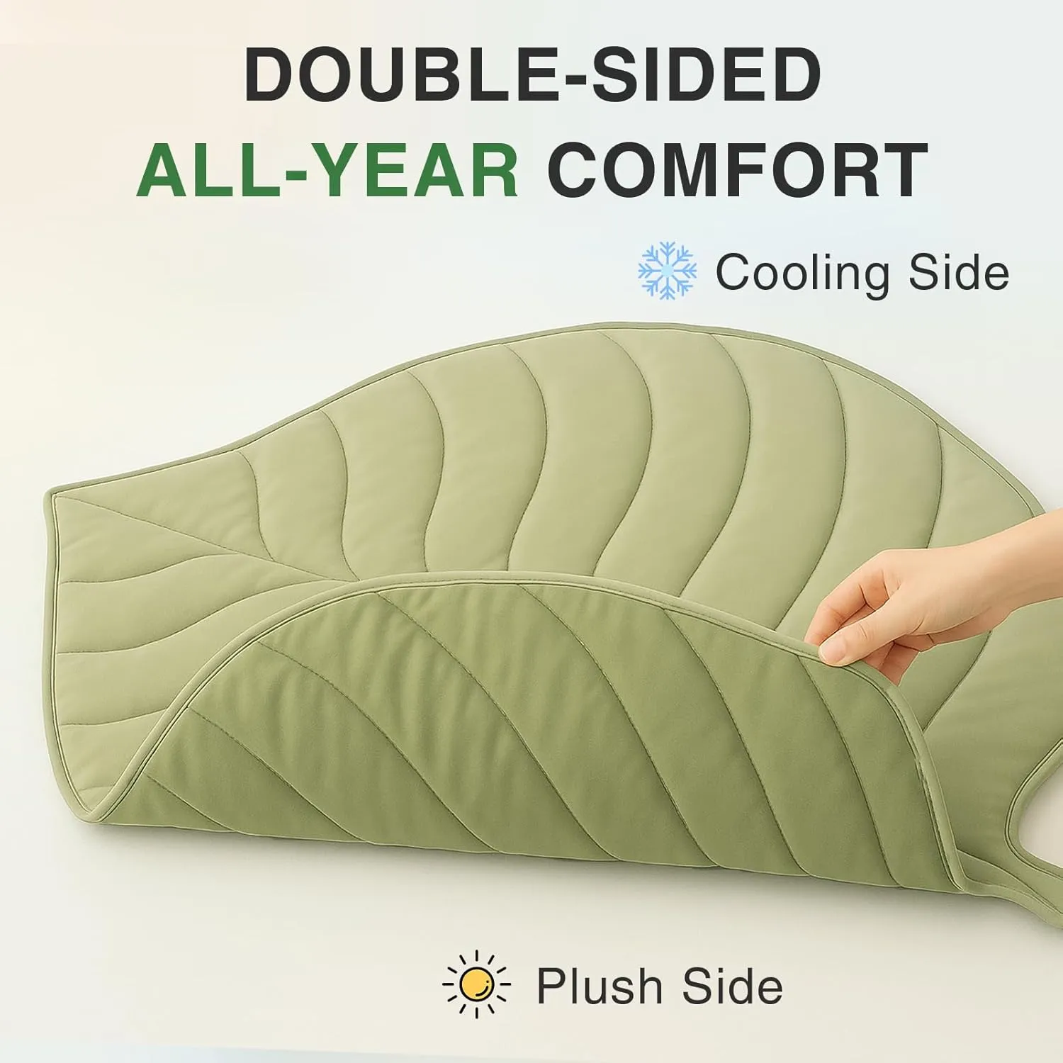 Dog Cooling Mat - Large Leaf Shaped, Washable, Non-Slip, Summer Pad for Dogs and Cats, Durable Cotton, Lightweight