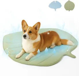 Dog Cooling Mat - Large Leaf Shaped, Washable, Non-Slip, Summer Pad for Dogs and Cats, Durable Cotton, Lightweight