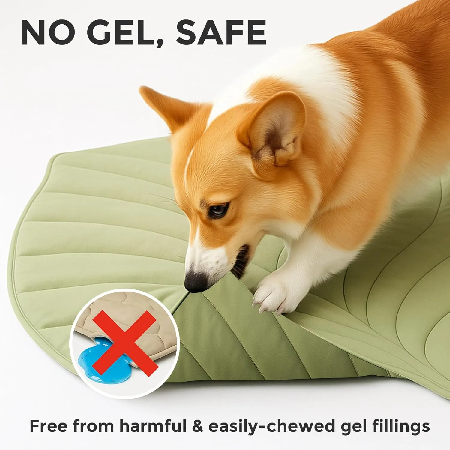 Dog Cooling Mat - Large Leaf Shaped, Washable, Non-Slip, Summer Pad for Dogs and Cats, Durable Cotton, Lightweight