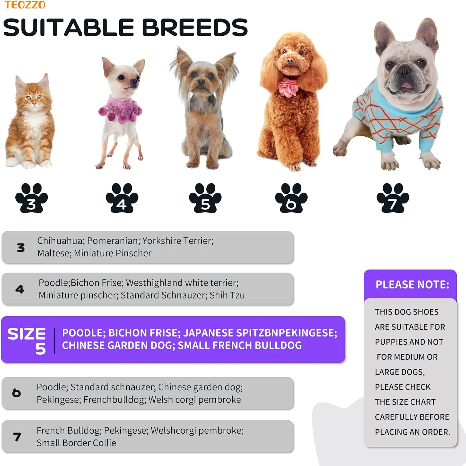 Dog Shoes Dog Boots & Paw Protector, Anti-Slip Sole Winter Dog Booties with Reflective Straps Dog Snow Boots for Small Medium Dogs 4PCS Purple 5
