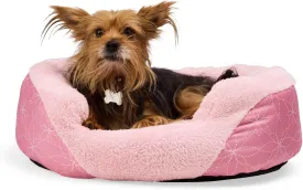 EveryYay Essentials Oval Cuddler Pet Bed 23" L X 17" W X 7" H Green Stars
