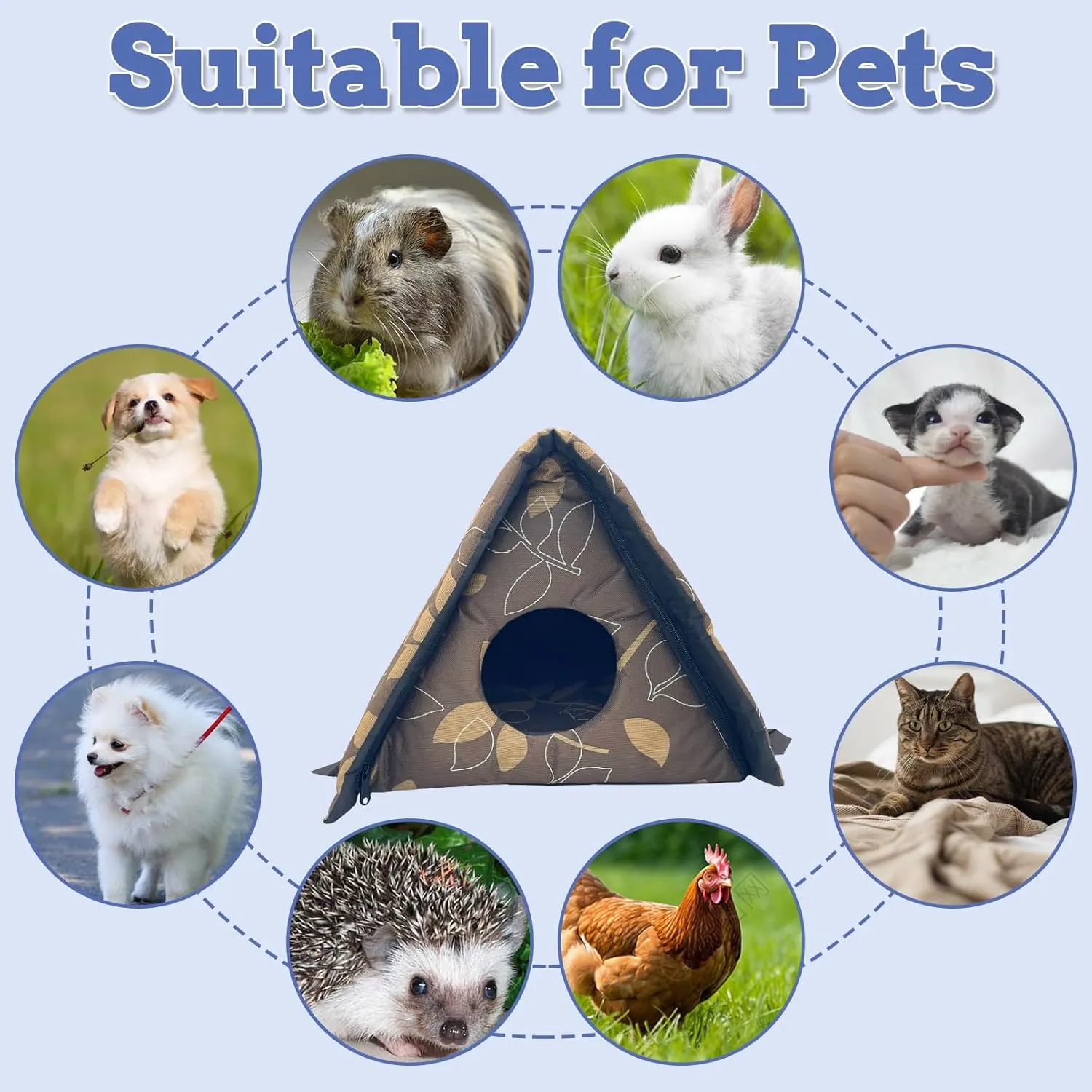 Fhiny Stray Cats Shelter, Waterproof Outdoor Cat House Foldable Warm Pet Cave for Winter Wild Animal Tent Bed Anti-Slip Kitten Cave for Feral Cat Dog Puppy Weatherproof (S, Blue)