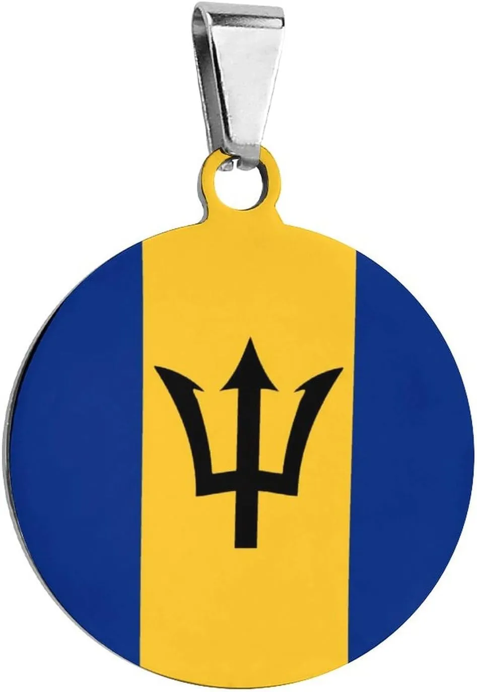 Flag of Barbados Stainless Steel Pet ID Tags Personalized Dog and Cat Tags Cute Collar Tags Circular