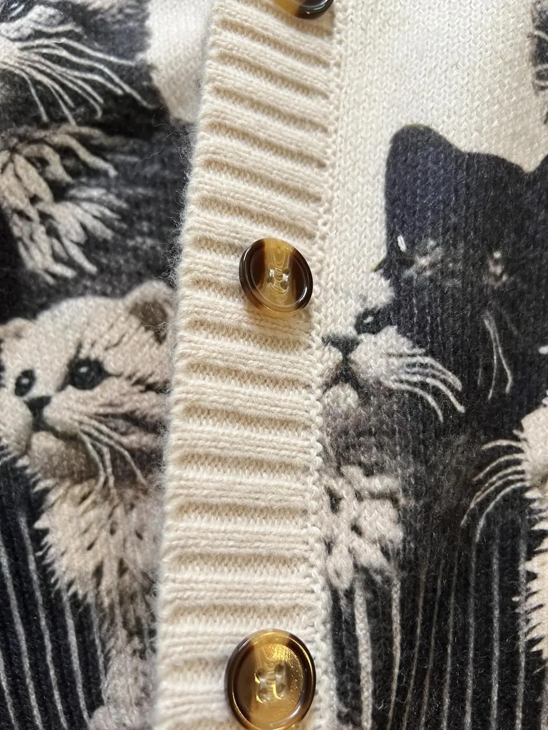 Graphic Cardigans for Women Knitted Button Oversize Cat Graphic Sweater Warm Cartoon Casual Trendy Cardigans