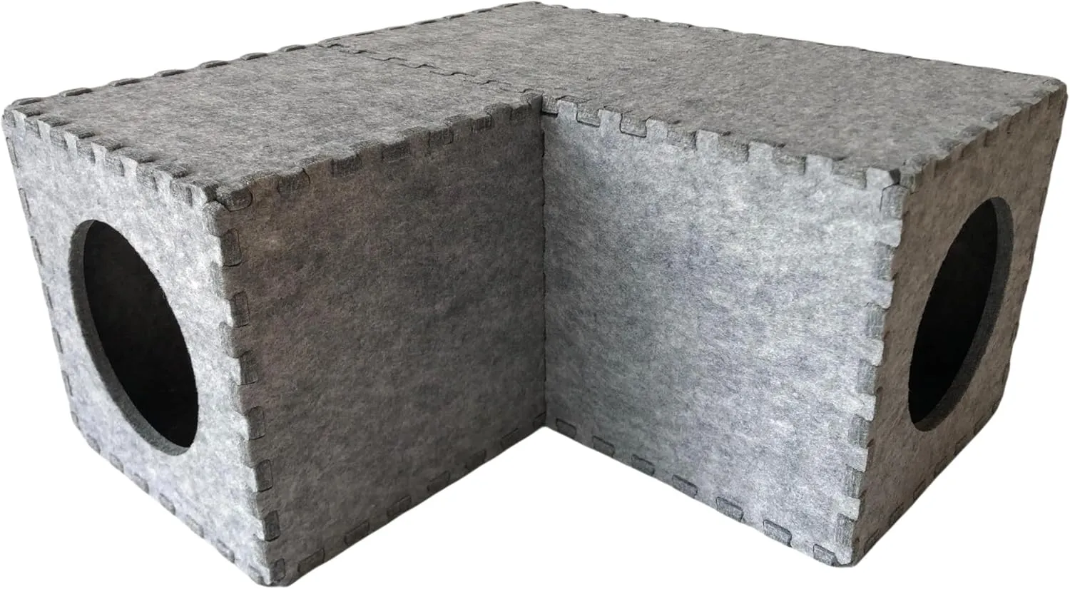 Guinea Pig Felt Hideout Creative Assembly & Detachable House Bed Small Animal Tunnel Hidey Habitats Decor for Guinea Pig Rat Chinchilla Hedgehog Hamster (Grey)