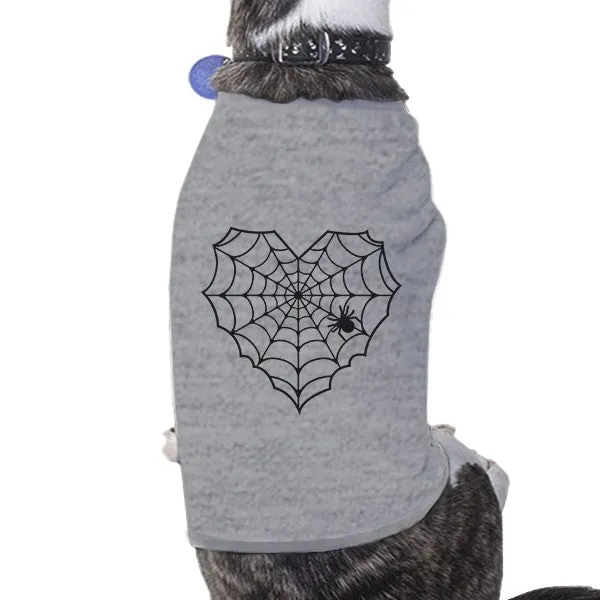 Heart Spider Web Pets Grey Shirt