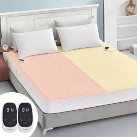 Heated Mattress Pad Queen Size Electric Mattress Dual Controller Bed Warmer 9 Heat Settings, 1-12 Hours Auto Off Memory Function Deep Pocket, Fast Heating, Machine Washable Queen 60"x80"