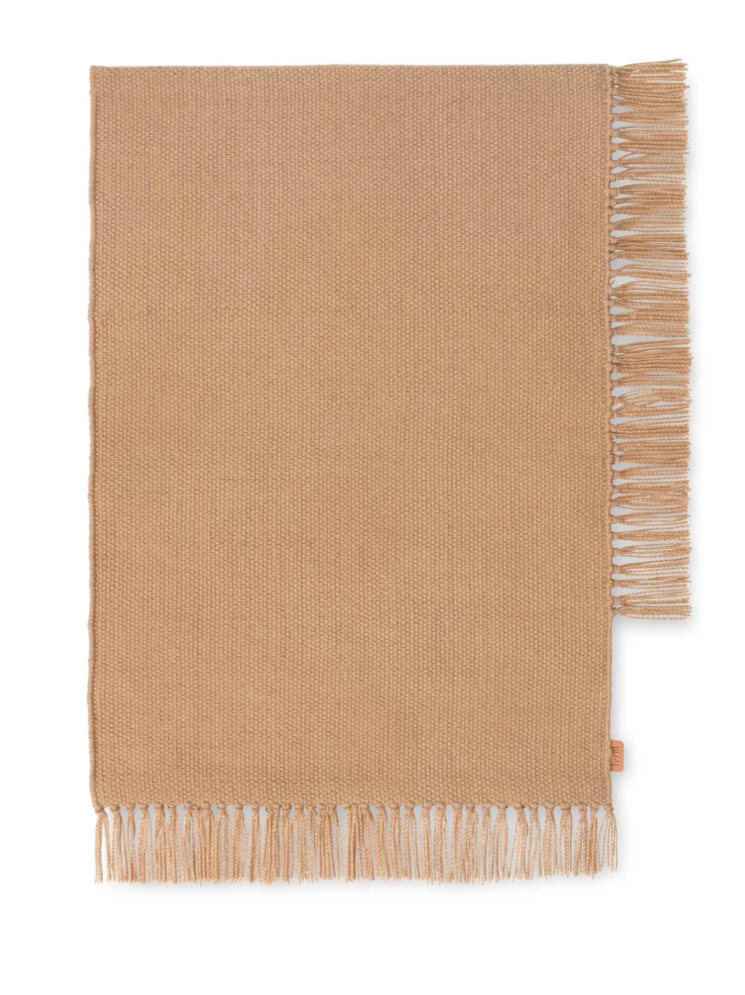 Hem Mat 70 x 50cm | Flatweave Mat with Fringes | Sand | by ferm Living