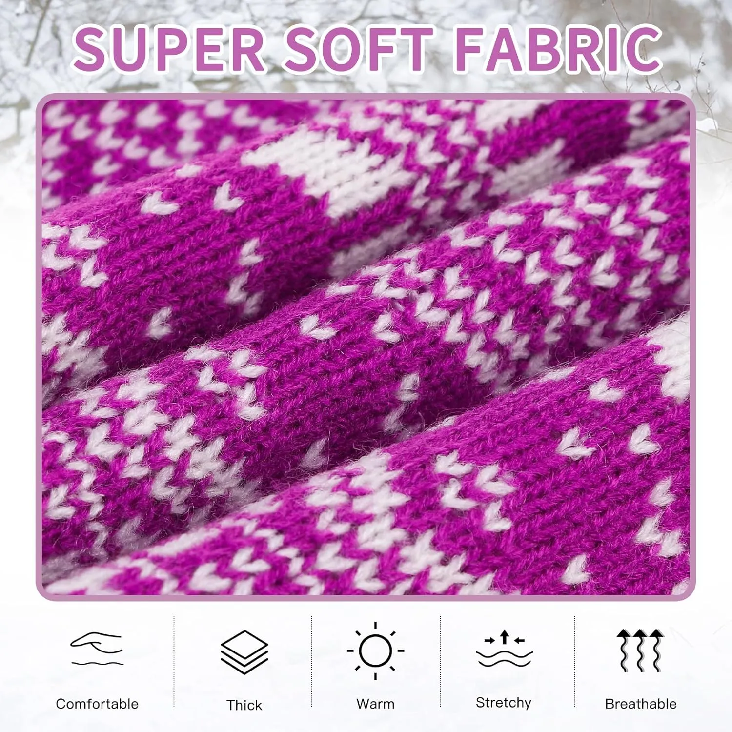 HOMIMP Dog Sweater Argyle - Warm Sweater Winter Clothes Puppy Soft Coat, Ugly Dog Sweater for Small Medium and Large Dogs, Pet Clothing Boy Girl, Purple M