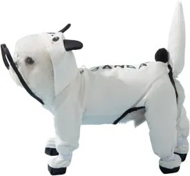 Junchl Small Dog Raincoat Rainboots with D-Ring, Full Coverage Dog Rain Jacket Slicker Poncho, Waterproof Dog Rain Jacket with Reflective Strip, Rainboot, Tail Cover Panda S