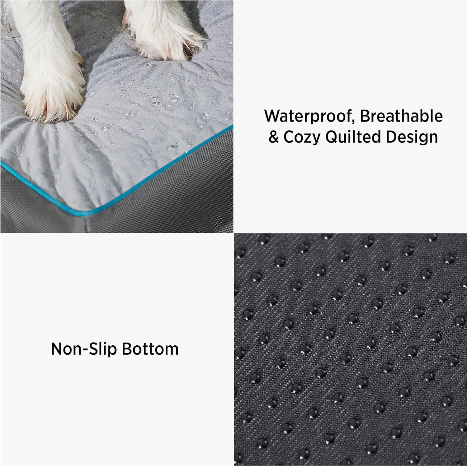 Lesure Dog Bed Cover Extra Large Washable Removable Cover for Orthopedic Pet Mat 44x32x4 Inches, Grey