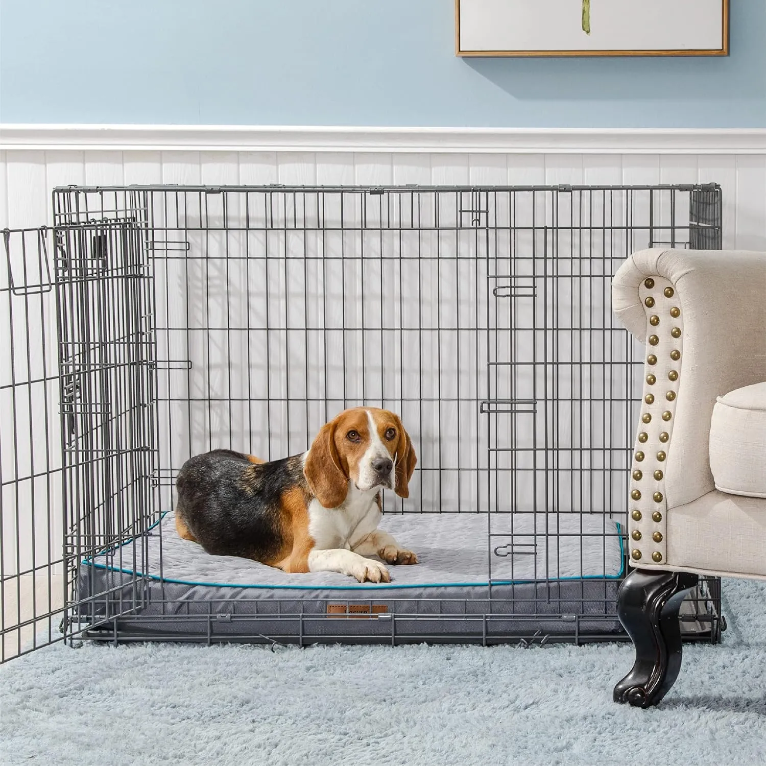 Lesure Dog Bed Cover Extra Large Washable Removable Cover for Orthopedic Pet Mat 44x32x4 Inches, Grey