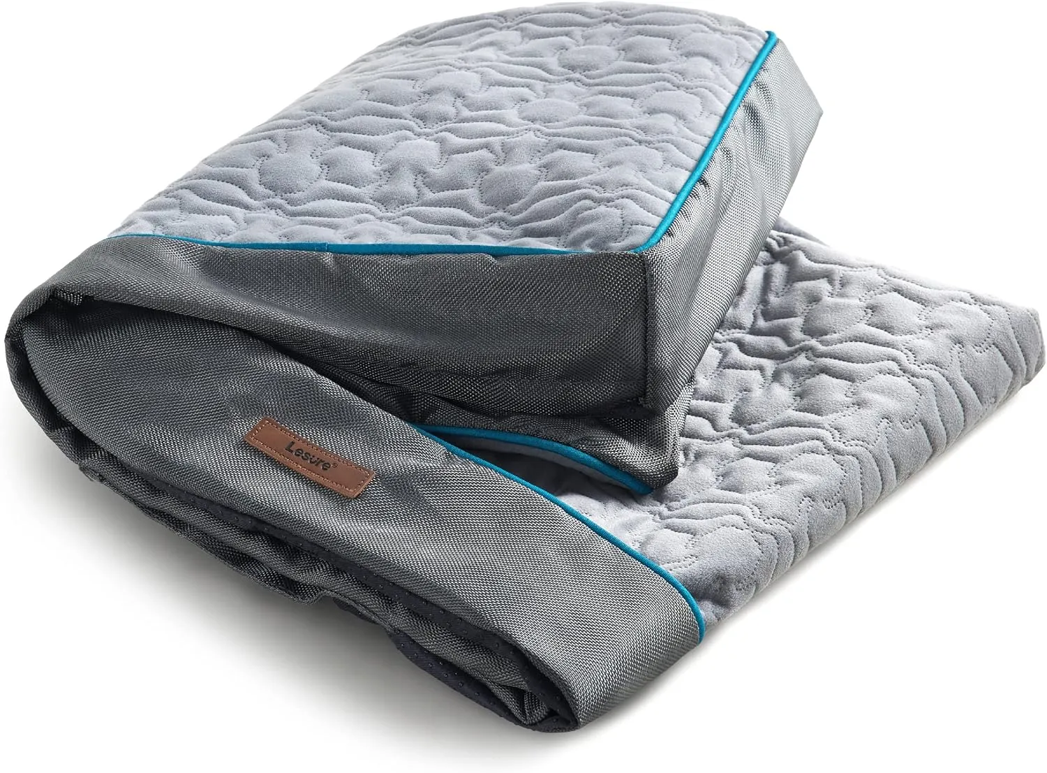Lesure Dog Bed Cover Extra Large Washable Removable Cover for Orthopedic Pet Mat 44x32x4 Inches, Grey