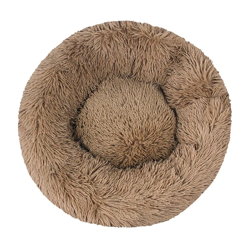Long Plush Round Pet Bed