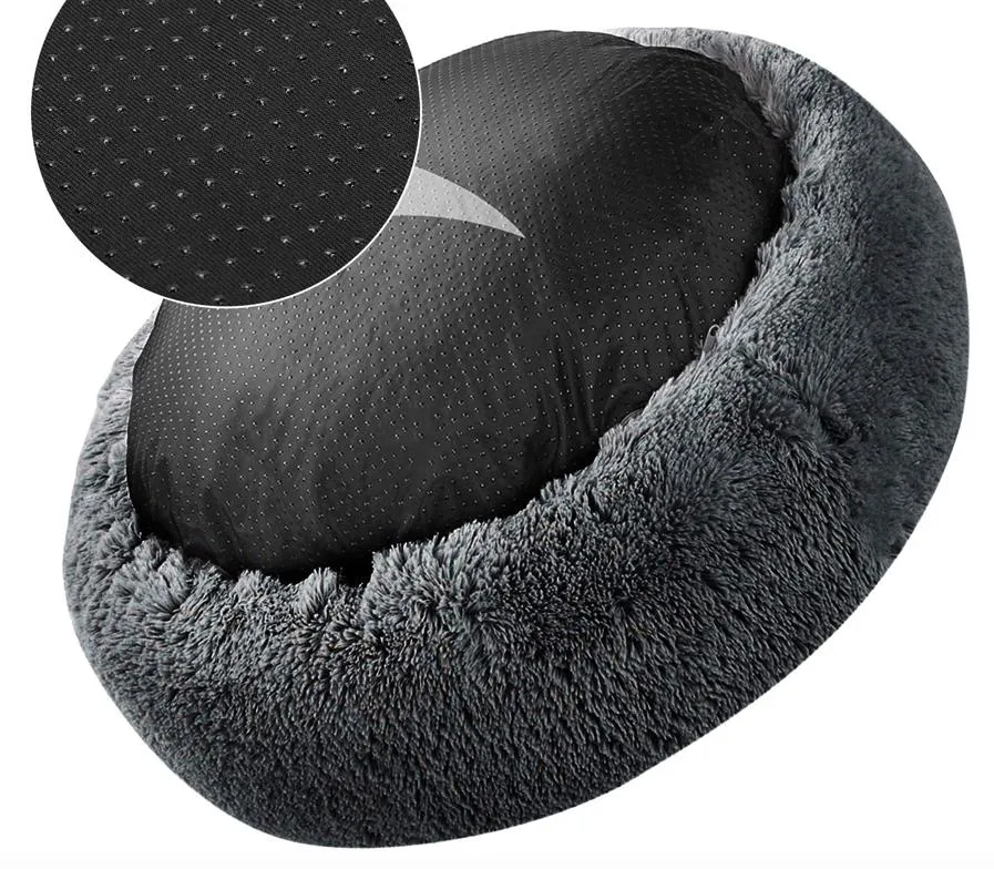 Long Plush Round Pet Bed