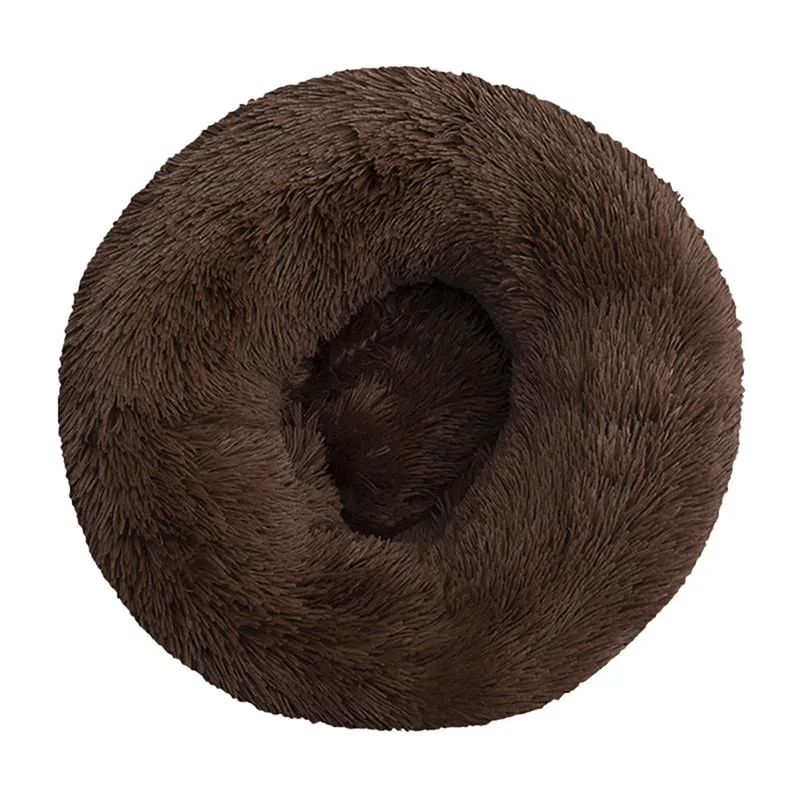Long Plush Round Pet Bed