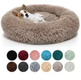 Long Plush Round Pet Bed