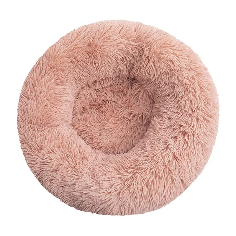 Long Plush Round Pet Bed