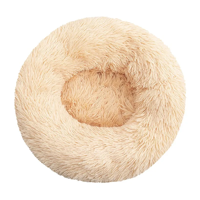 Long Plush Round Pet Bed