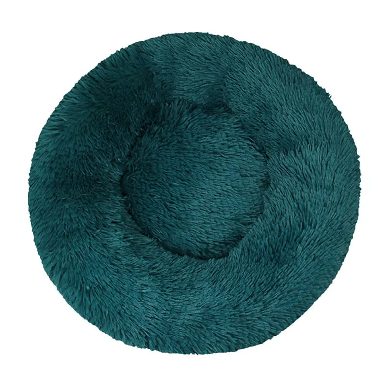 Long Plush Round Pet Bed