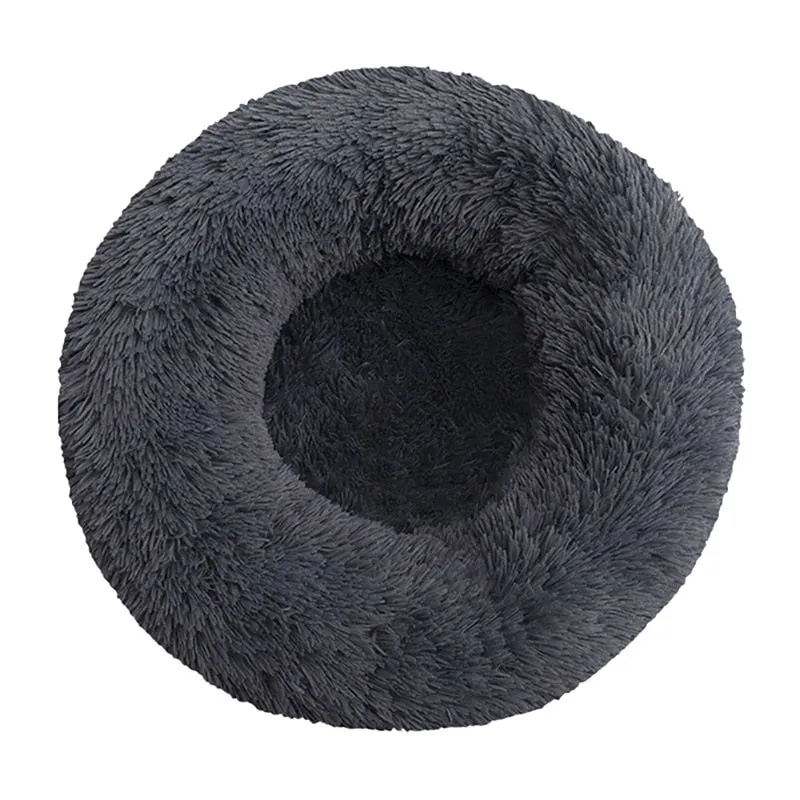 Long Plush Round Pet Bed